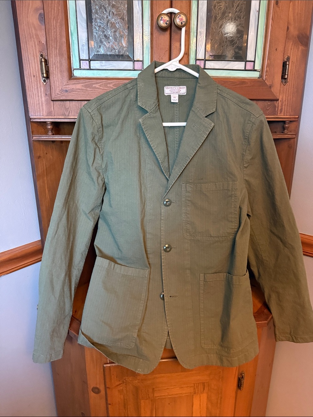 J.Crew Wallace & Barnes Ripstop Chore Blazer Jacket Green M 36S